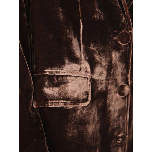 Bianco Levrin Manteau En Velours À Boutonnière - Marron