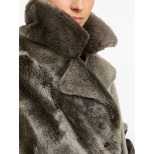 Yves Salomon Manteau Croisé À Design Patchwork - Gris