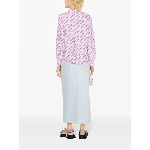 Kenzo Chemise En Coton À Logo Imprimé - Rose