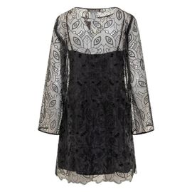 Max Mara Robe Courte À Broderies - Noir