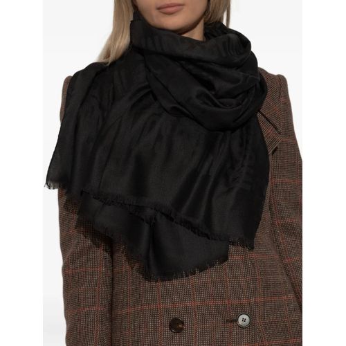 Moschino Écharpe Frangée À Logo En Jacquard - Noir