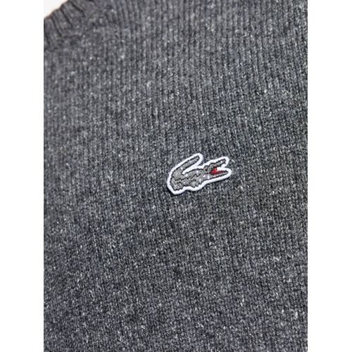Lacoste Pull À Effet Peau De Crocodile - Gris