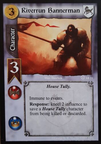 Carte A Game Of Thrones Ccg - Riverrun Bannerman Sb#21