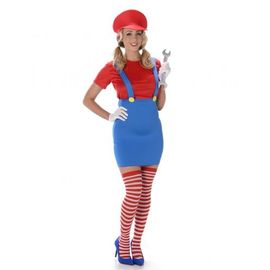 Déguisement Plombier Rouge Femme, Taille Medium