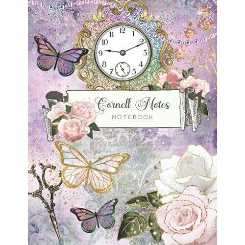 Cornell Notes Notebook: Vintage-Style Glam Notebook, Based On The Cornell Note Taking Method With College Ruled Line