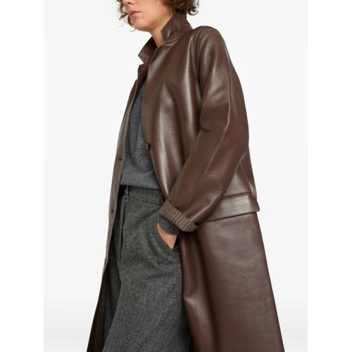 Yves Salomon Manteau À Empiècements Contrastants - Marron