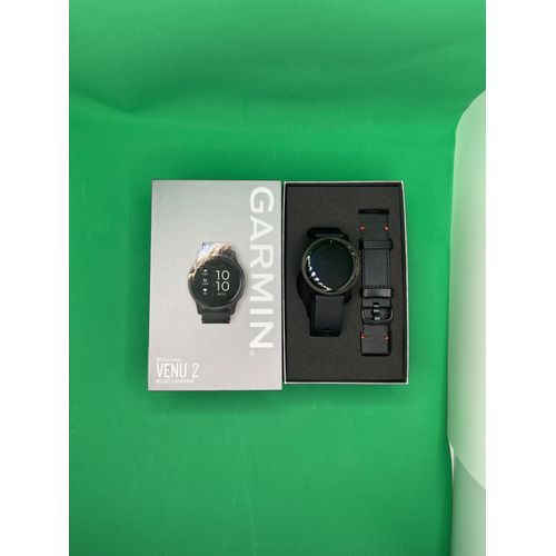Garmin Venu 2 - 45 mm - noir - montre de sport avec bracelet - cuir - noir - taille du poignet : 135-200 mm - affichage 1.3" - Bluetooth, Wi-Fi, ANT+ - 49 g