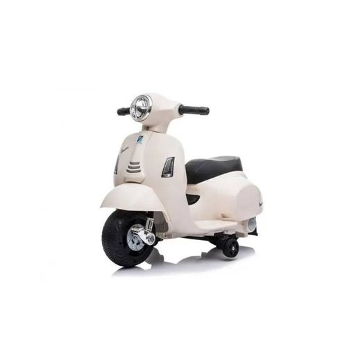 Scooter Électrique Vespa Gts, Blanc, Avec Roues Auxiliaires, Autorisé, Batterie 6v, Siège En Cuir, Moteur 30w