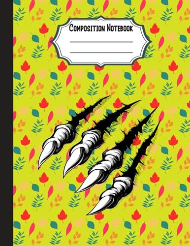 Composotion Notebook: Monster-Claws-Scratching-Wall Notebook,Halloween Composition Notebook | College Ruled Notebook For Girls Byos School Or Work, Teachers & Students,(Halloween Notebooks & Journals)
