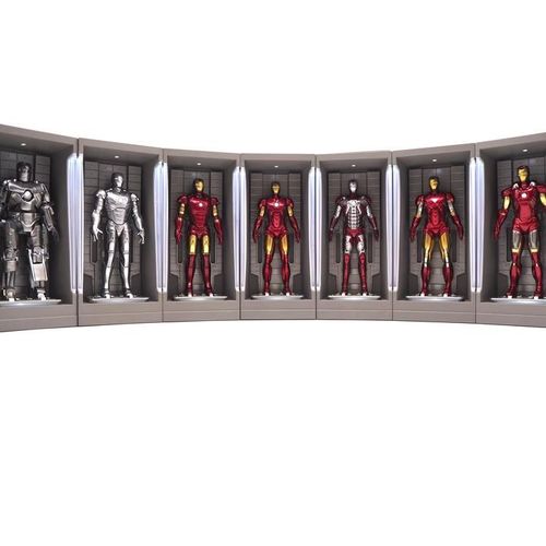 Figurine Hot Toys Mmsc005-Mmsc012 - Marvel Comics - Iron Man 3 - Iron Man Hall Of Armor Miniature Collectible