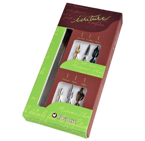 Brause Calligraphie Coffret 6 Plumes Écriture