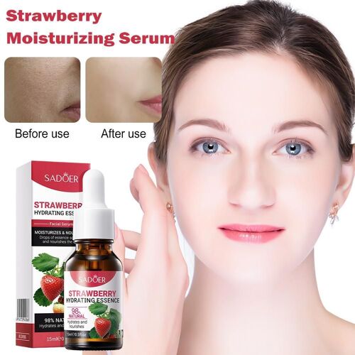 Sérum Hydratant Pour Le Visage À La Fraise, 15ml, Pour Peau Sèche, Pour La Réparation Du Visage, Anti-Âge, Anti-Rides, Essence
