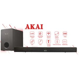 ASB6WSW-SOUNDBAR ET SUBWOOFER - Akai - Noir
