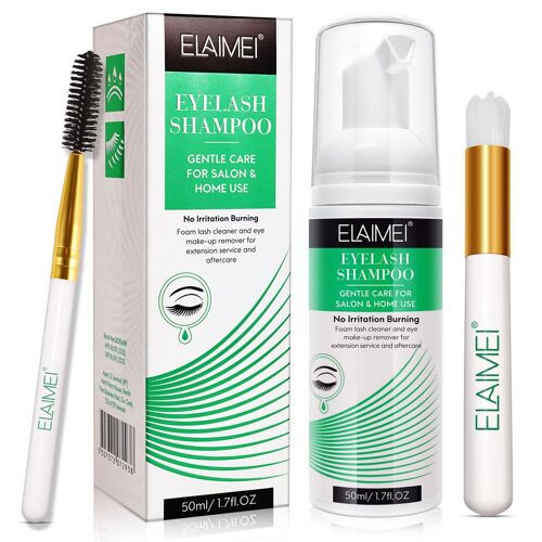 Kit Nettoyant Pour Extensions De Cils, 50ml, Avec Brosse, Greffage, Lavage Sans Extension, Mousse, Stimulation, Mousse, Nettoyage, A3m0