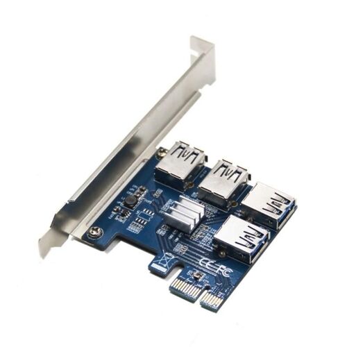 Adaptateur de carte PCI-E pour BTC Miner, minage, riser spéciaux d'extraction, USB 3.0, convertisseur PCI-E vers PCI-E, 1 Turn 4 PCI ? Express, fente 1X vers 16X
