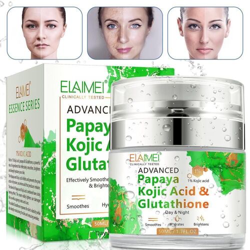 Crème De Glutathion À L'acide De Papaye Kojique, Soin De La Peau, Vitamine, Visage, Taches, Lisse, Déformable, Améliore D V7l5, 50ml 