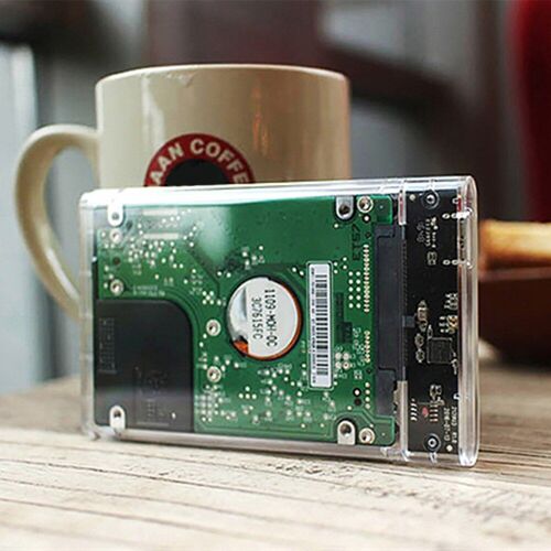 Boîtier Transparent pour disque dur SATA vers USB 3.0 micro-b, avec pochette pour câble USB, 2.5 pouces