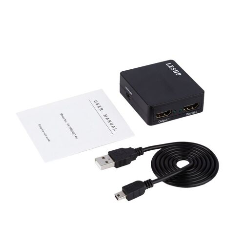 Répartiteur compatible HDMI certifié 1x2 1080P V1.4, avec Ultra 4K/2K et résolutions 3D, 1 Source sur 2 écrans