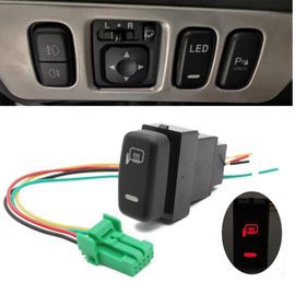 Bouton Interrupteur De Chauffage De Rétroviseur De Voiture Avec Fil, Lumière Led Rouge, Pour Mitsubishi Outlander Pajero V73 V93 V97 Lancer Ex