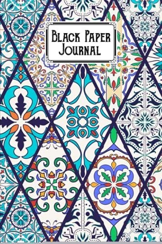 Black Paper Journal: Black Paper Journal Mandalas Cover, 6x9 Black Paper Journal With Lined Black Pages | Reverse Color Notebook | Black Out Paper | Lightly Lined | 120 Pages | By Victor Gruber