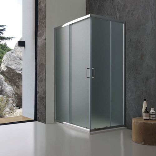 CABINE DE DOUCHE GIADA 80X100 VERRE 6 MM OPAQUE VERRE MARTELÉ