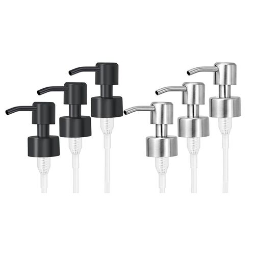 Pompe distributrice de savon liquide en acier inoxydable, remplacement avec filetage pour buse et Tube Standard 28/400, 6 pièces