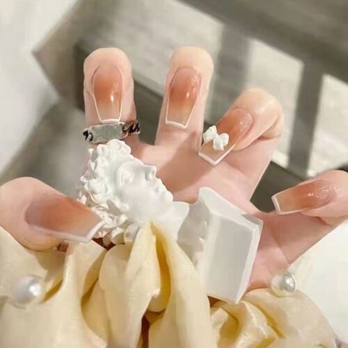 Faux Ongles Artificiels À Couverture Complète, Outil De Manucure, Cercueil Portable, Paillettes, 24 Pièces/Boîte