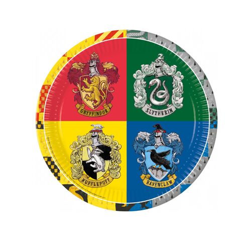 8 Assiettes En Carton Poudlard Harry Potter 23 Cm