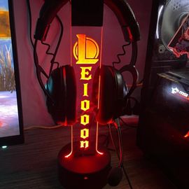 Lampes Au Néon Led Personnalisées De La Ligue Des Légendes, Support Pour Casque D'écoute, Gamertag, Lampe De Nuit 3d Rgb Pour Salle De Jeux, Décorations De Bureau
