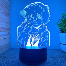 Lampe Néon 3d En Acrylique Pour Enfants, Anime Bungou, Chiens Errants, Dazai Osamu Nakahara Chuya, Décor De Chambre À Coucher