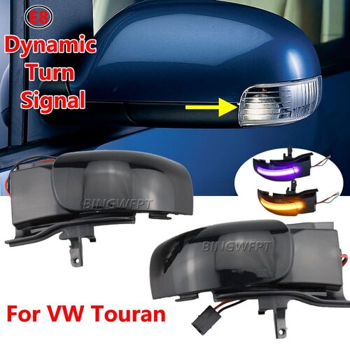 Rétroviseur Latéral De Voiture Vw Volkswagen Touran 2003 ? 2009, 2 Pièces/Ensemble, Indicateur Led, Clignotant Dynamique, Accessoires De Lampe
