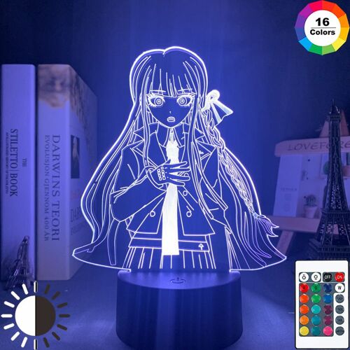 Lampe Led 3d En Acrylique Kyoko Kirigiri, Luminaire Décoratif D'intérieur, Idéal Pour Une Chambre À Coucher Ou Comme Cadeau Pour Enfant