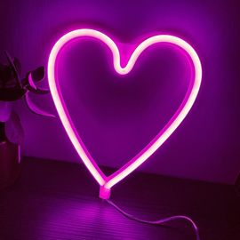 Lampe Led Néon Créative En Forme De Coeur, Luminaire Décoratif D'intérieur, Idéal Pour Un Mariage, Un Anniversaire Ou La Saint-Valentin