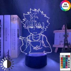 Veilleuse Led Néon En Acrylique En Forme De Figurine De Killua,Lampe De Personnage Du Dessin Animé Hunter X Hunter En 3d, Accessoire Mignon Pour Le Décor De Chambre D'enfant, Idée De Cadeau