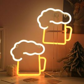 Enseignes De Bière Au Néon Jaune Et Blanc, Pour Décoration Murale, Pour Chambre À Coucher, Bar, Boîte De Nuit, Fête, Mariage, U0c6