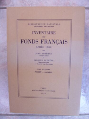 Inventaire Du Fonds Francais / B.N. / Dpt Estampes / Tome 8 / 1954