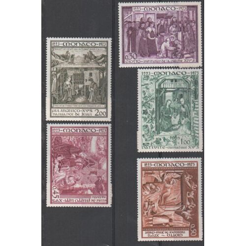 Monaco 1973: 5 Timbres Pour Noël 1973 N° 934, 935, 936, 937 Et 938.