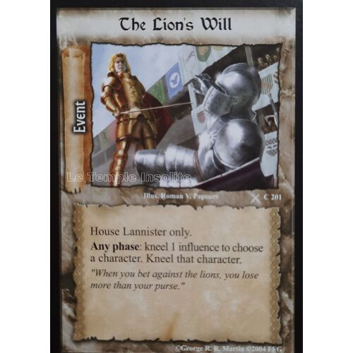 Carte A Game Of Thrones Ccg - The Lion's Will C#201