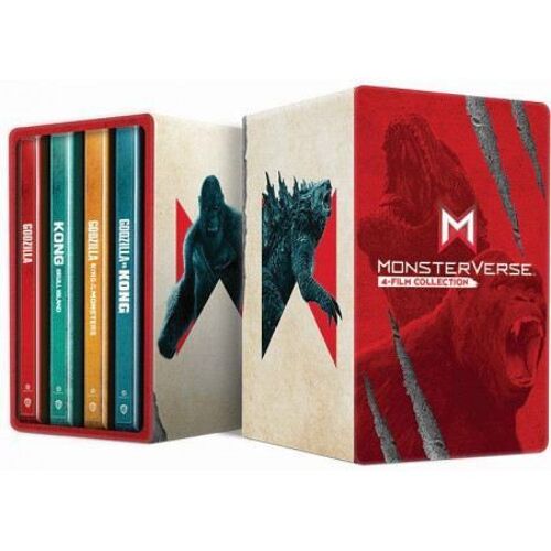 Monsterverse (Godzilla/Kong) - Collection 4 Films : Godzilla + Godzilla : Roi Des Monstres + Kong : Skull Island + Godzilla Vs Kong - 4k Ultra Hd + Blu-Ray - Boîtier Steelbook® Limité