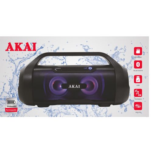 Enceinte Étanche Ipx5 Sans Fil Compatible Smartphones - Akai - Noir