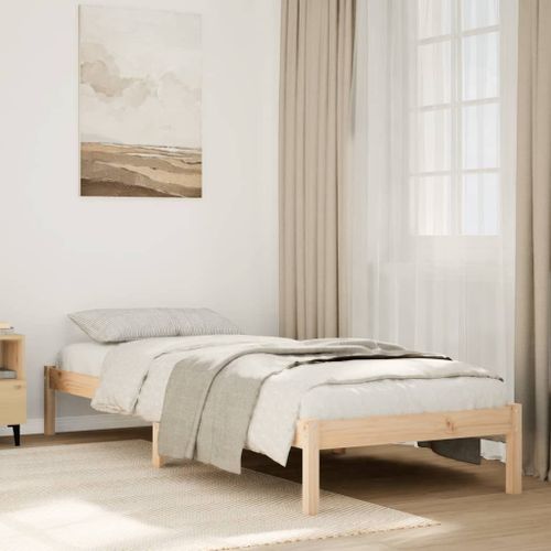 Vidaxl Cadre De Lit Extra Long Sans Matelas 100x220 Cm Bois Massif Pin