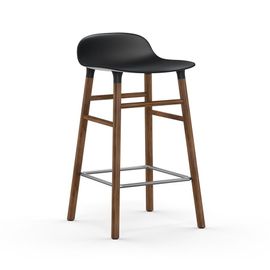 Normann Copenhagen Tabouret Form Barstool H 65 Cm Avec Piètement En Noyer (Noir - Polypropylène Et Noyer)
