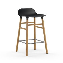 Normann Copenhagen Tabouret Form Barstool H 65 Cm Avec Piètement En Chêne (Noir - Polypropylène Et Chêne)
