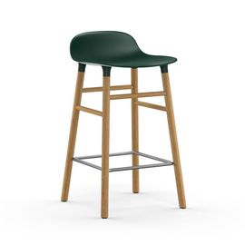 Normann Copenhagen Tabouret Form Barstool H 65 Cm Avec Piètement En Chêne (Vert - Polypropylène Et Chêne)