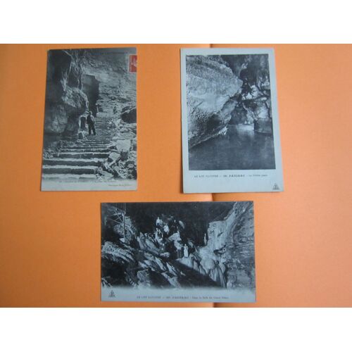 Lot De 3 Cartes Postales : Gouffre De Padirac (1913, Une Est Affranchie, Avec Correspondance)