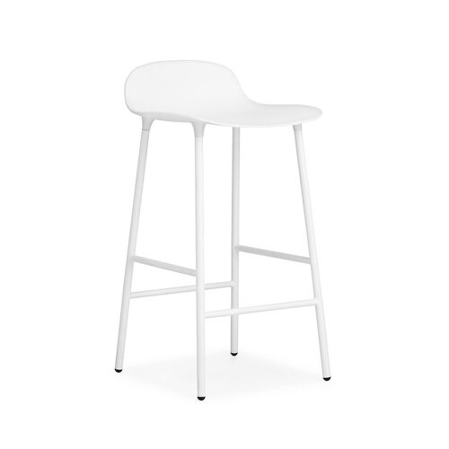 NORMANN COPENHAGEN tabouret FORM BARSTOOL H 65 cm avec piètement en acier verni (Blanc - Polipropilene e acciaio verniciato)