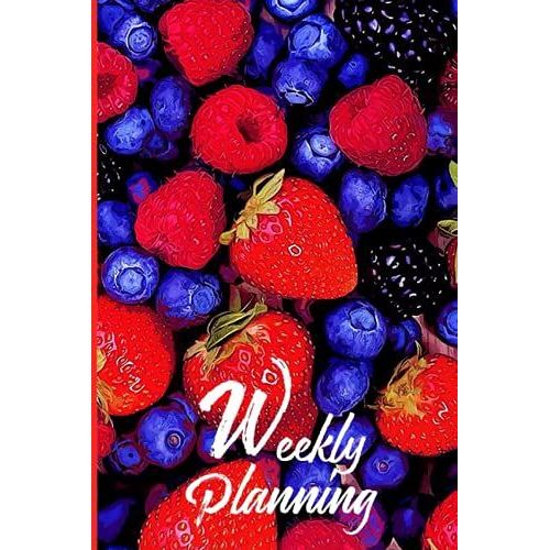 Strawberry 6x9 Inches Weekly Planner By Lee, 156 Pages, Dot Grid Book