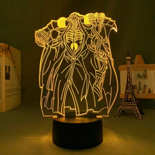 Veilleuse Led 3d Anime Overlord Ainz Ooal, Veilleuse Pour Chambre D'enfant, Cadeau D'anniversaire, Lampe De Chevet