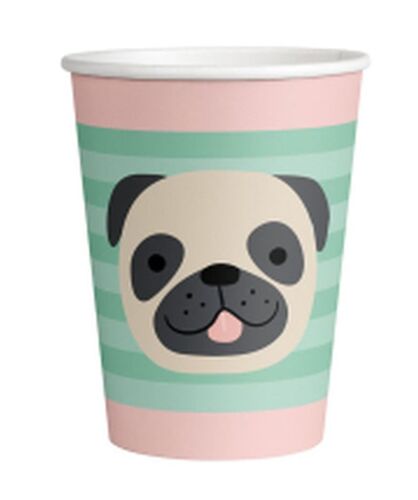Lot 8 Gobelets en Papier Hello Pets - Bonjour les chiens et chats 250ml - Amscan