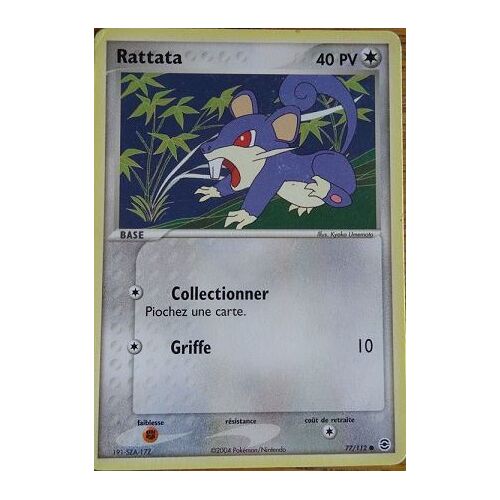 Rattata  - Rouge Feu / Vert Feuille - 77/112 - Vf - 40 Pv